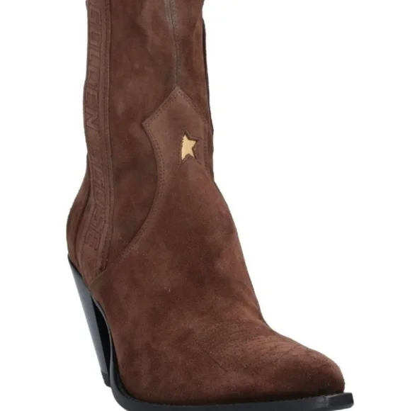 Golden Goose Limited Series Suede Leather Pointed Toe Cowboy Brown Boots… - Picture 3 of 10